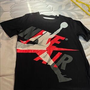 Nike Black Tee with Red and Gray Air Logo